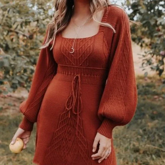 free people emmaline mini dress NEW FREE PEOPLE Sz S EMMALINE MINI DRESS CABLE KNIT SWEATER DRESS In BLACK